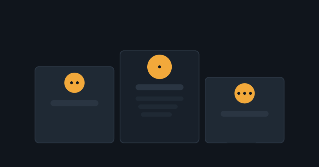 Three ranked cards representing the first, second and third VPN picks